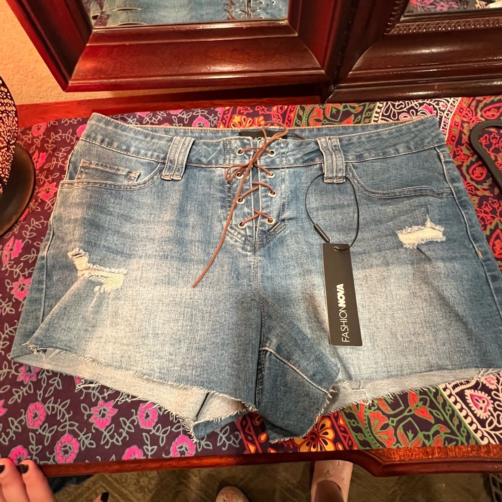 Size 15 Fashion Nova Blue Denim Shorts